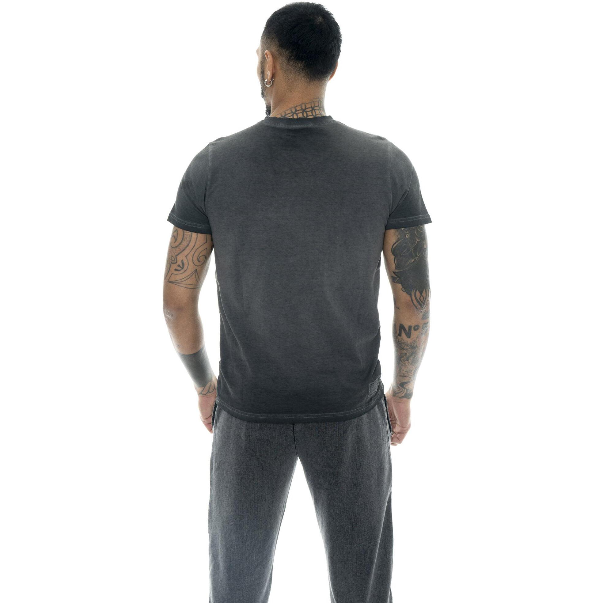 T-shirt a da uomo in cotone lavato Leone Old Wash