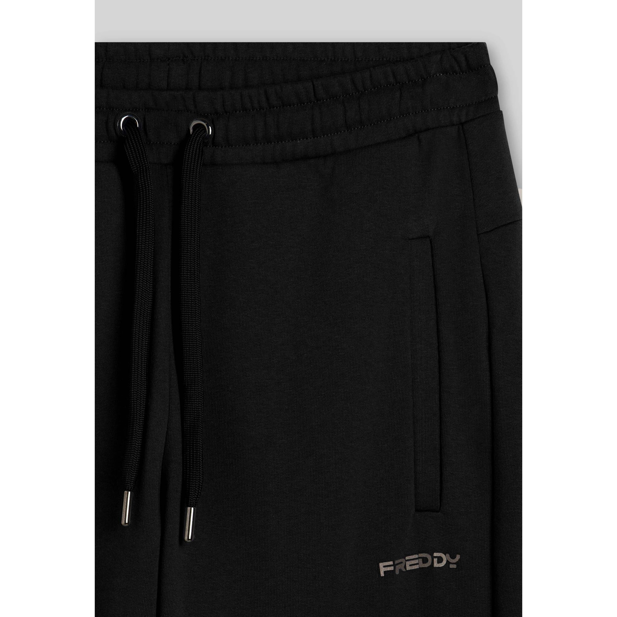 Pantaloni regular in felpa garzata con fondo dritto