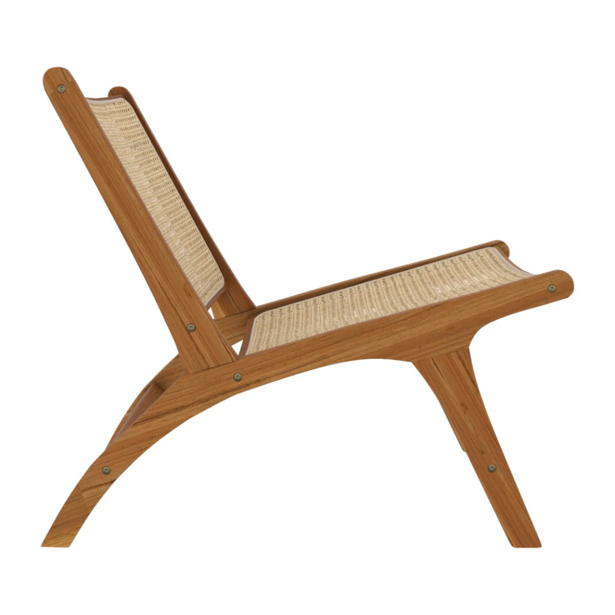 Fauteuil en teck et tressage cannage en rotin - Kilka