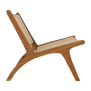 Fauteuil en teck et tressage cannage en rotin - Kilka