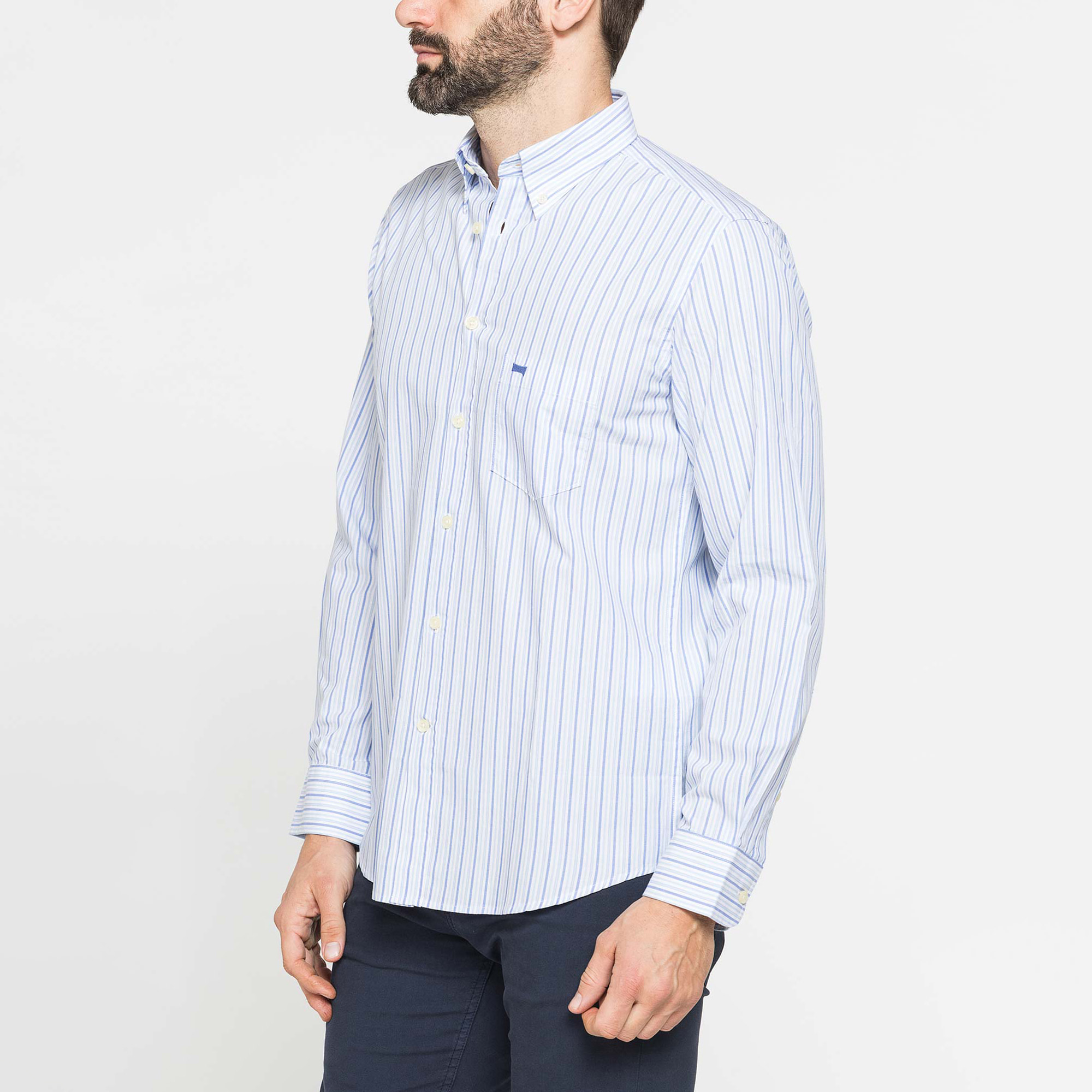 CAMICIA BUTTON-DOWN CON MANICA LUNGA E TASCHINO