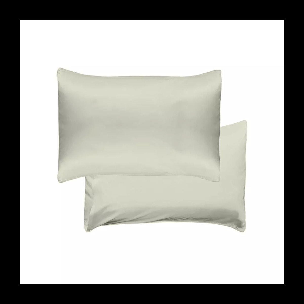 Taie d'oreiller soie uni gris Jouvence argent