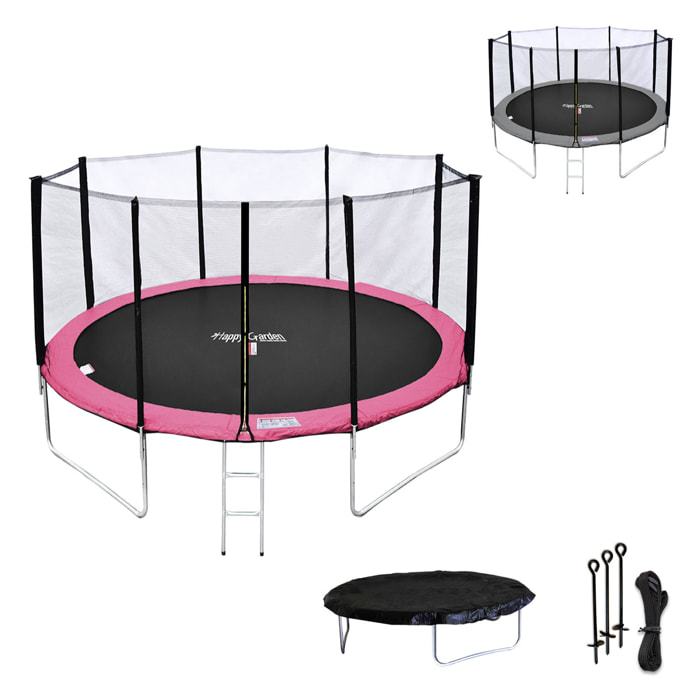 Trampoline réversible avec accessoires - Rose