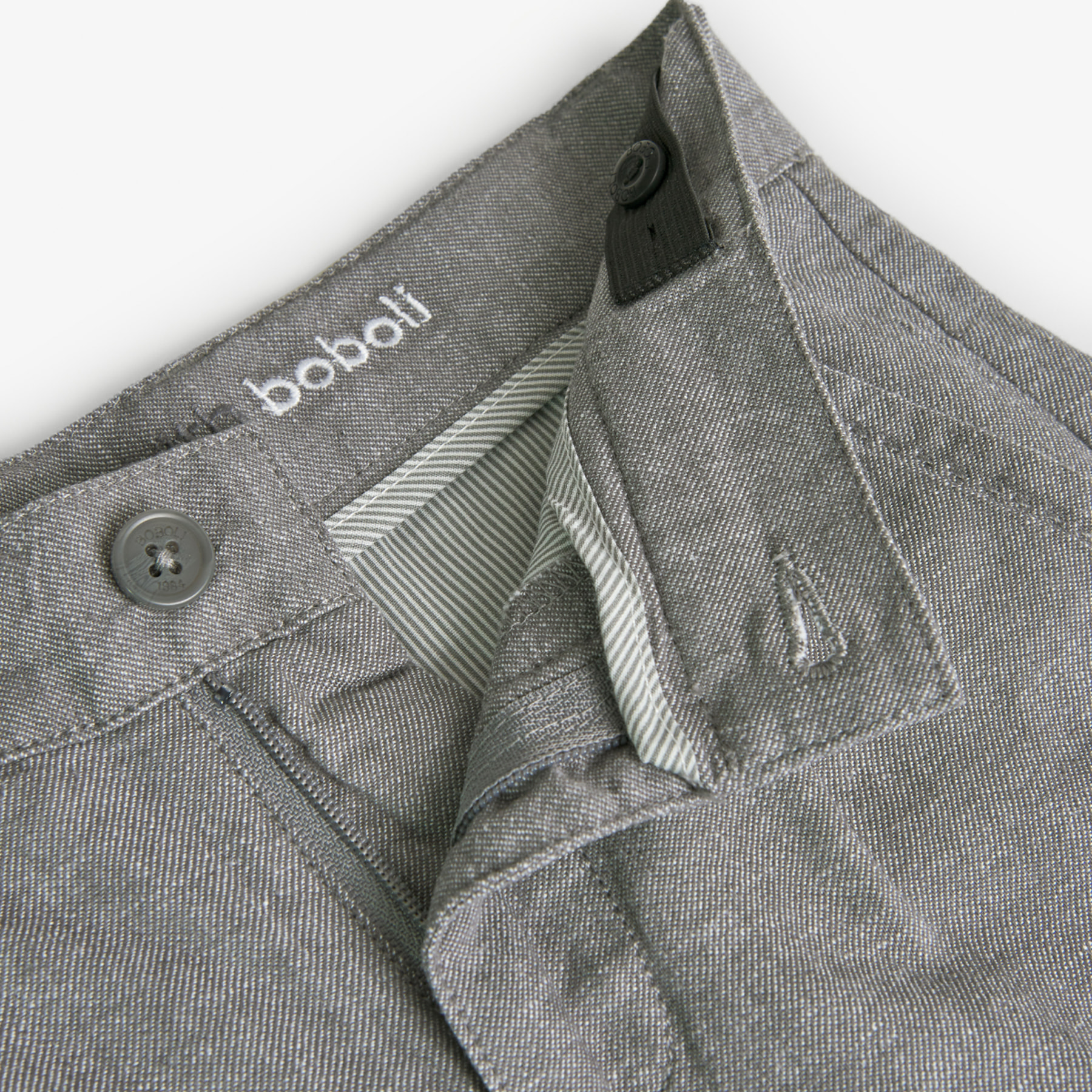 Bermudas en lino liso de color gris, Bermudas, niño