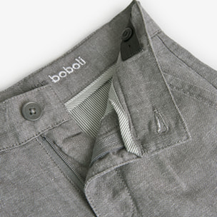 Bermudas en lino liso de color gris, Bermudas, niño