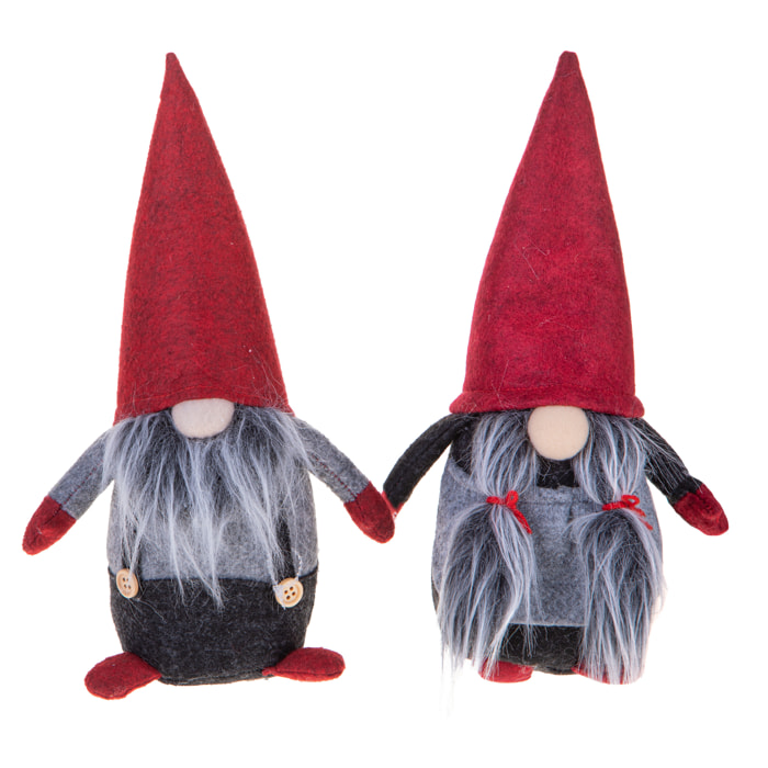 Set 2 elfi - Pezzi 2 - H 23,5 cm - Bianchi Dino - Piante Artificiali -