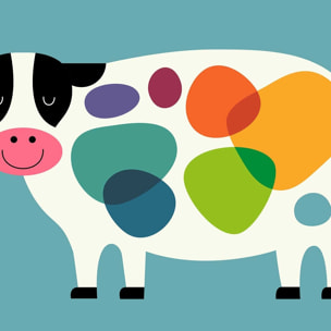 Affiche  happy milk ! Affiche + cadre en bois - Noir