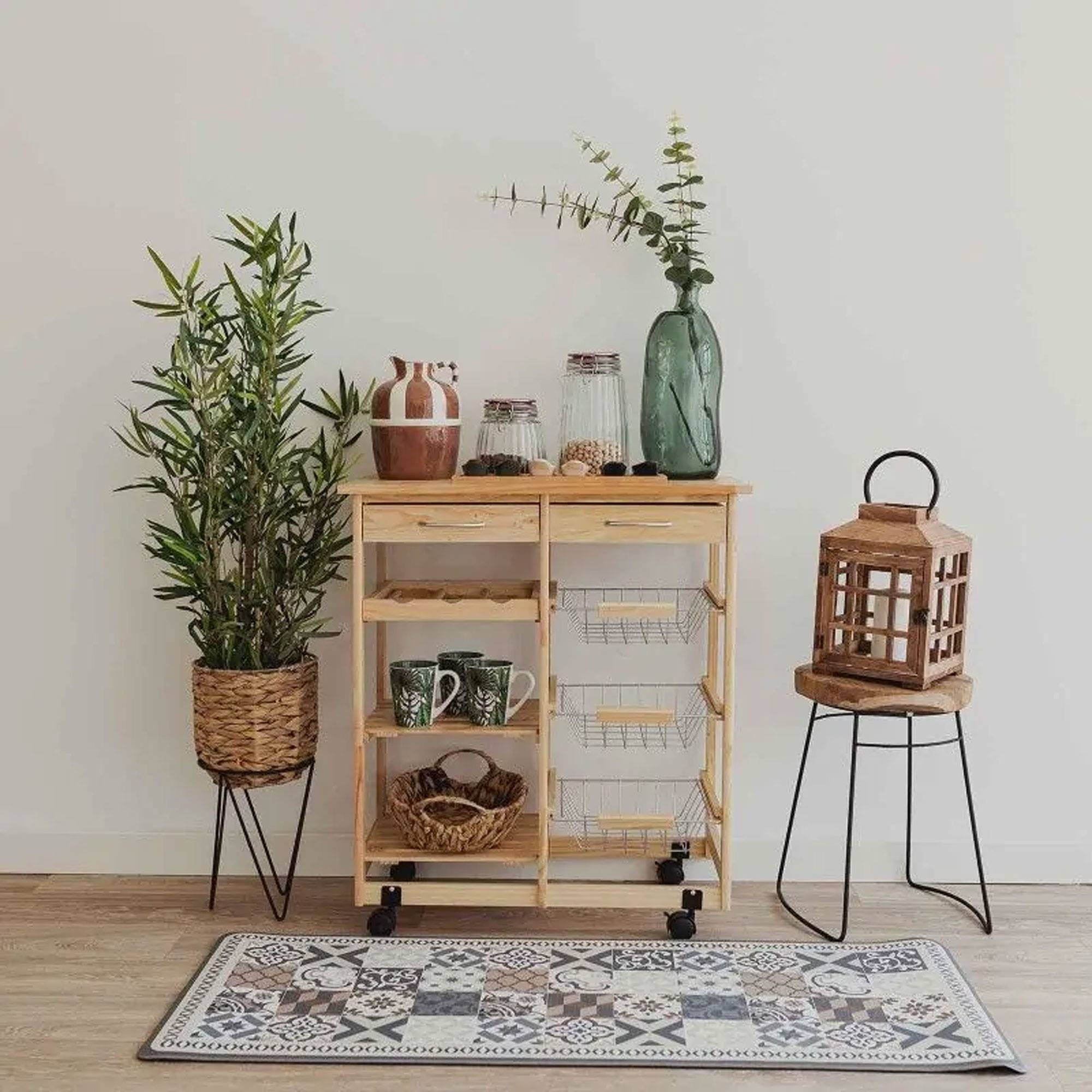 Well home - planta artificial de bambú en maceta h.90cm