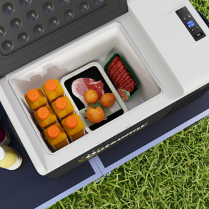 Nevera Compresor Portátil 16L Refrigerador de Coche -20℃-10℃ 12 / 24V DC y 100-240V CA con Modos ECO/MAX para Camping Viajes 60x32x26 cm Negro y Gris