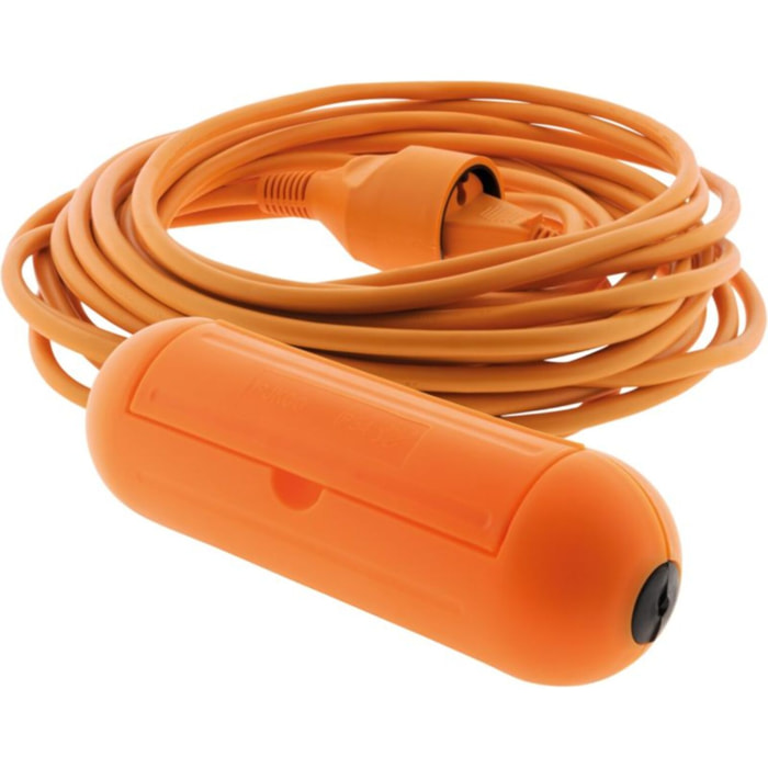 Multiprise ZENITECH jardin 10m 2x1.5 +boitier étanche orange