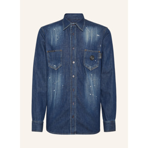 PHILIPP PLEIN Camisa vaquera SKULL&BONES