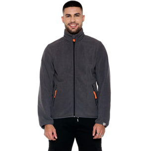Felpa da uomo in micro pile con colletto e zip 'Basic'