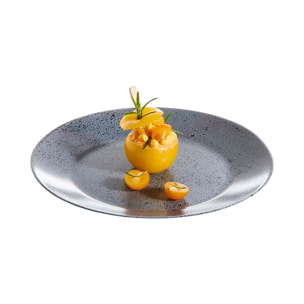 6 platos llanos negros 25 cm Slate - Luminarc