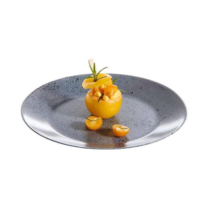 6 platos llanos negros 25 cm Slate - Luminarc