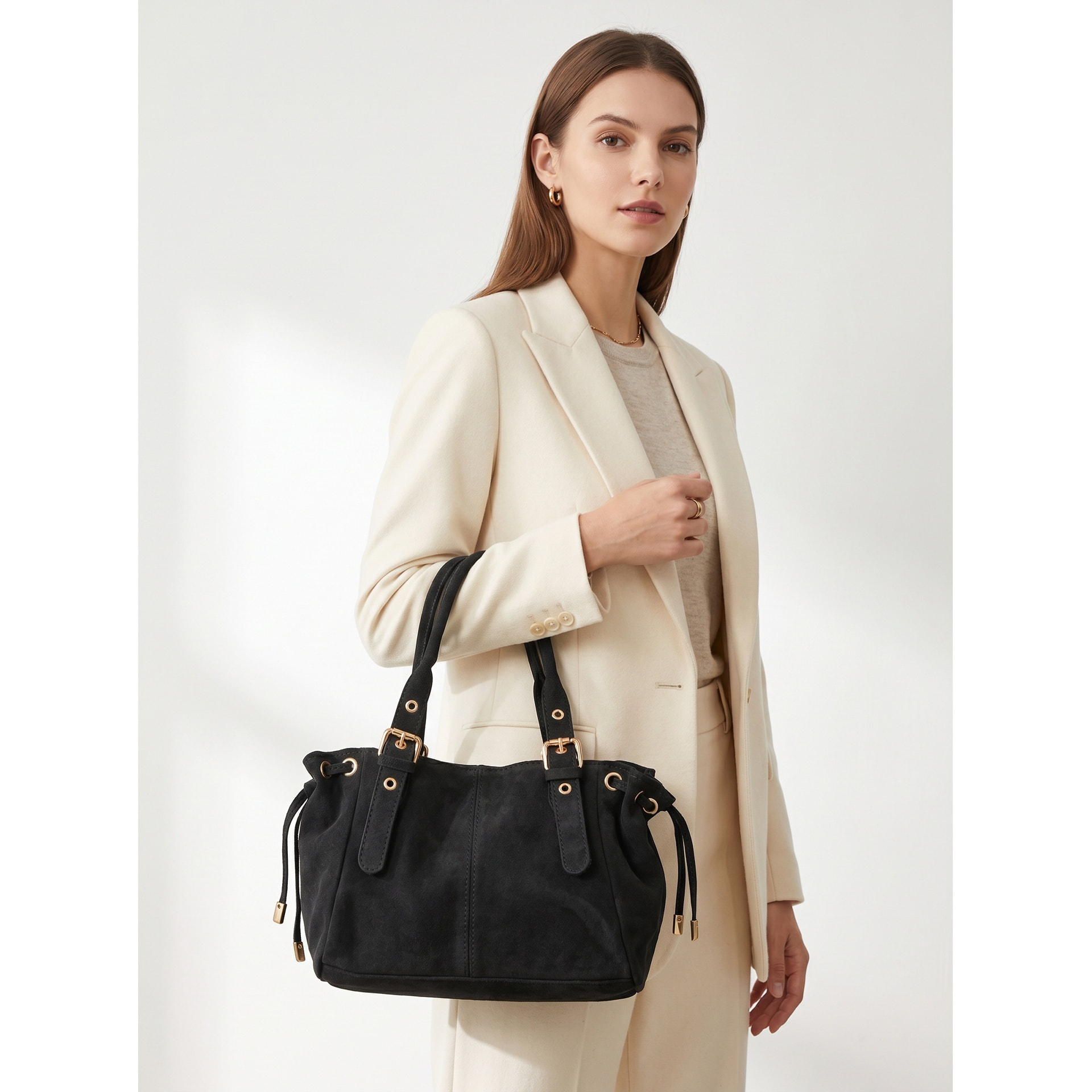 Borsa a mano da donna Made in Italy - Modello Lumena Lux - 100% pelle - 20.0 x 21.0 x 33.0 cm