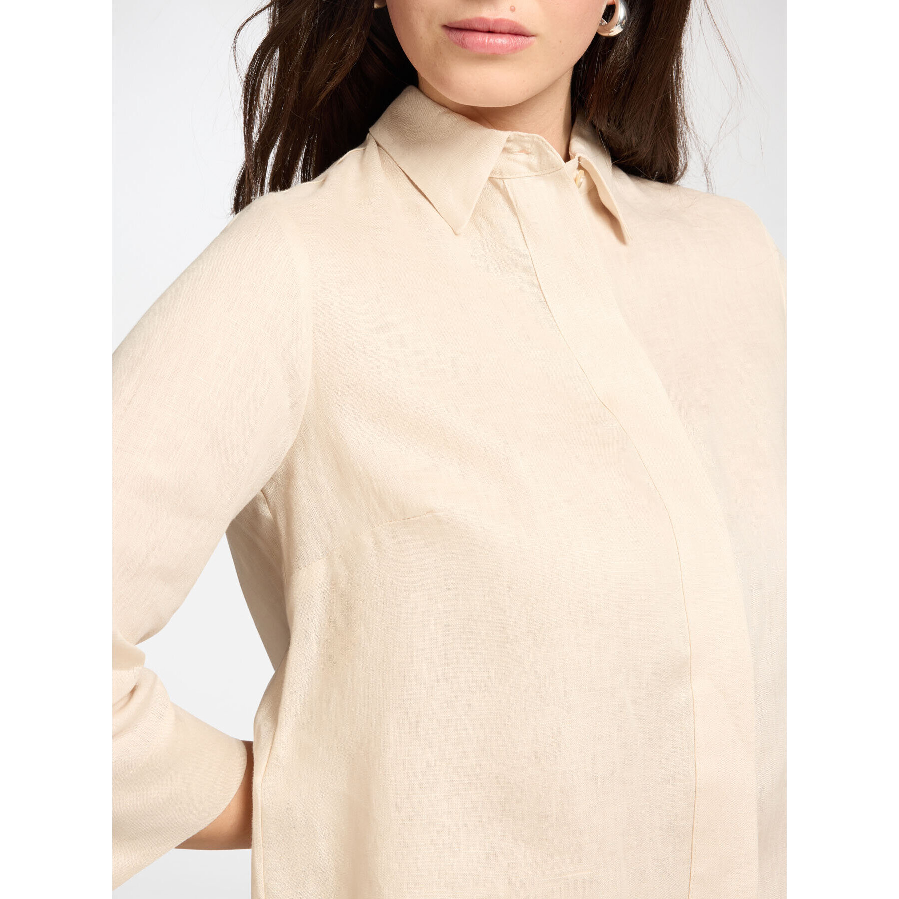 Elena Mirò - Camisa boxy de lino - Beige