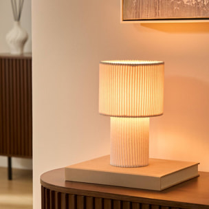 Lampe Jolina cylindrique H.28cm beige