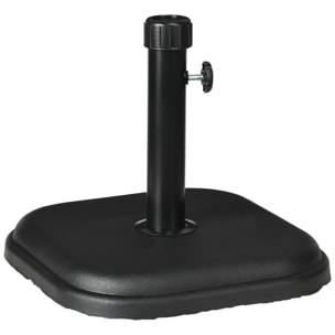 Base de Sombrilla de Jardín Peso 11 kg Soporte para Parasol de Cemento para Mástil de Ø32-38 mm para Terraza Patio Exterior 36x36x31 cm Negro