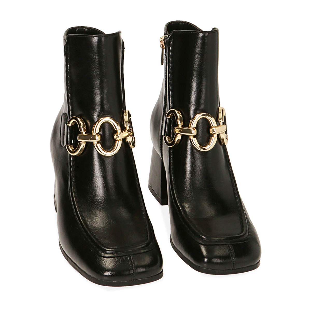 Botines negros, tacón 6,5 cm.