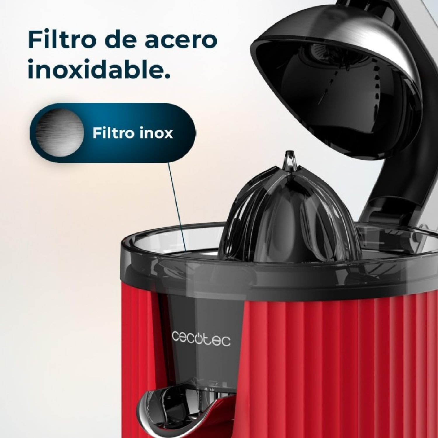 Spremiagrumi elettrici a pressione Xqueeze RetroJuice 600 Red Cecotec