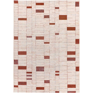 BERUTI Alfombra geométrica en tonos beige y caldera, varias medidas disponibles