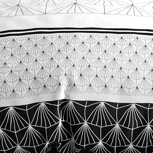 Parure housse de couette imprimé 100% coton - casta - noir