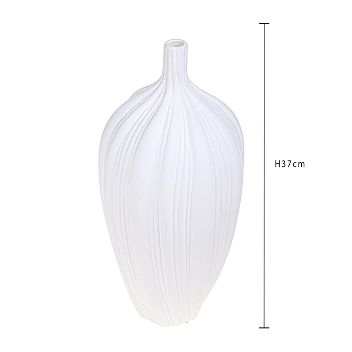 Vaso Cocoon 18Xh.37 Cm - Pezzi 1 - 18X37X18cm - Colore: Bianco - Bianchi Dino - Decori Casa E Complementi