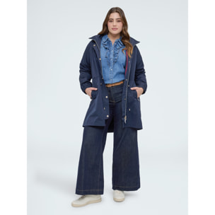 Fiorella Rubino - Camisa de denim con volantes - Azul