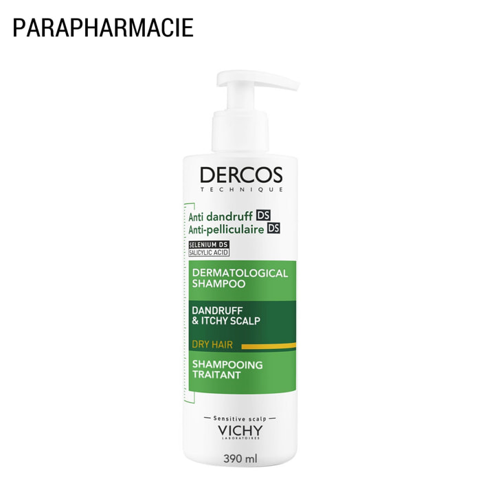 Dercos - Shampooing Traitant Pellicules & Démangeaisons Cheveux Secs