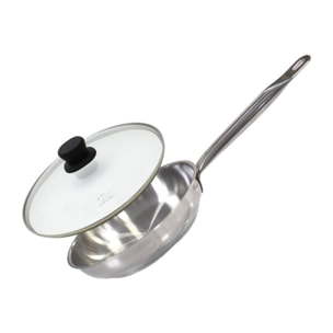 Poêle en inox et couvercle en verre Elo Profi Therm