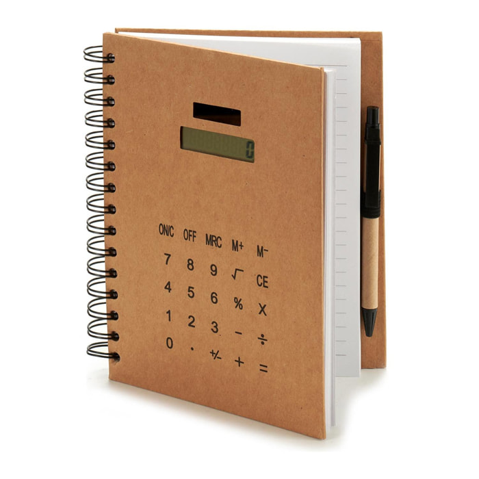 Cuaderno calculadora con bolígrafo 21 cm.