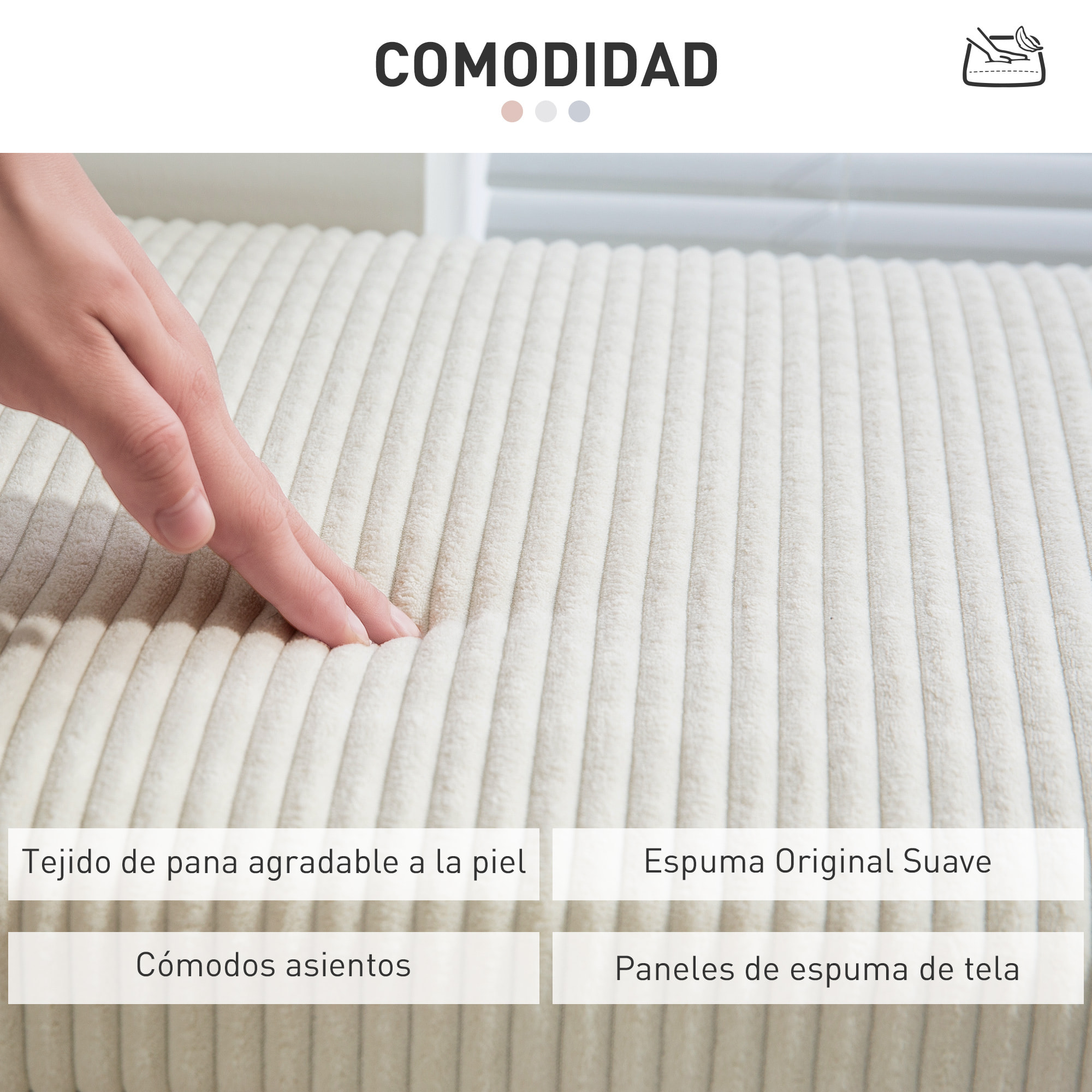 Puff Almacenaje, Banco Almacenaje Plegable, Capacidad de 84 L, 112x42x40 cm, Tapizado en Pana, Pie de Cama, para Sala de Estar, Dormitorio, Entrada, Beige