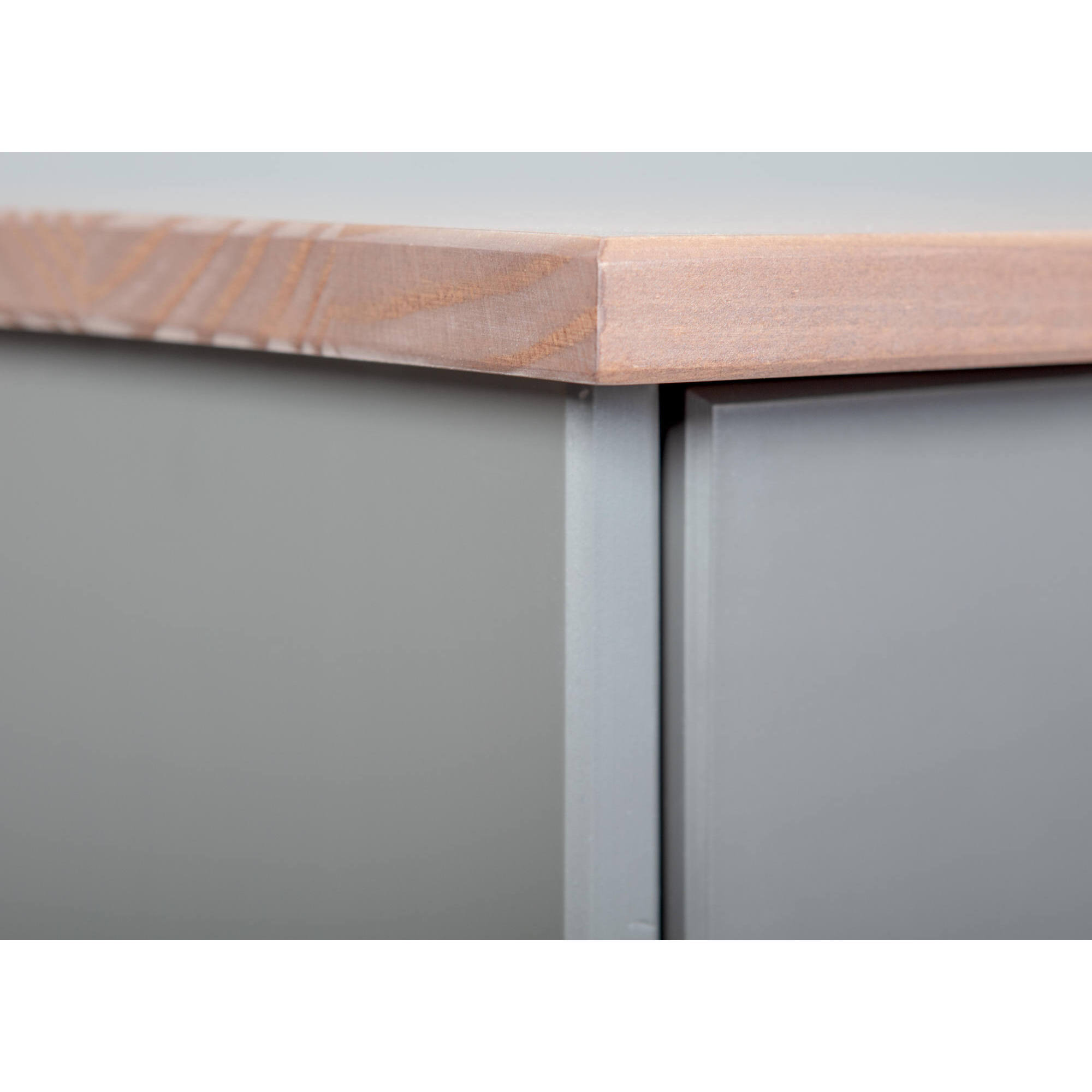 Credenza con 2 ante e 2 cassetti, 90 x 45 x 86, Grigio