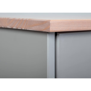 Credenza con 2 ante e 2 cassetti, 90 x 45 x 86, Grigio