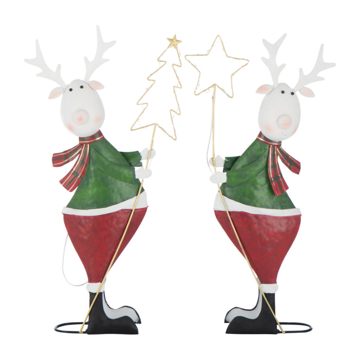 J-Line figurine Renne Étoile + Arbre - métal - mix - small - 2 pièces