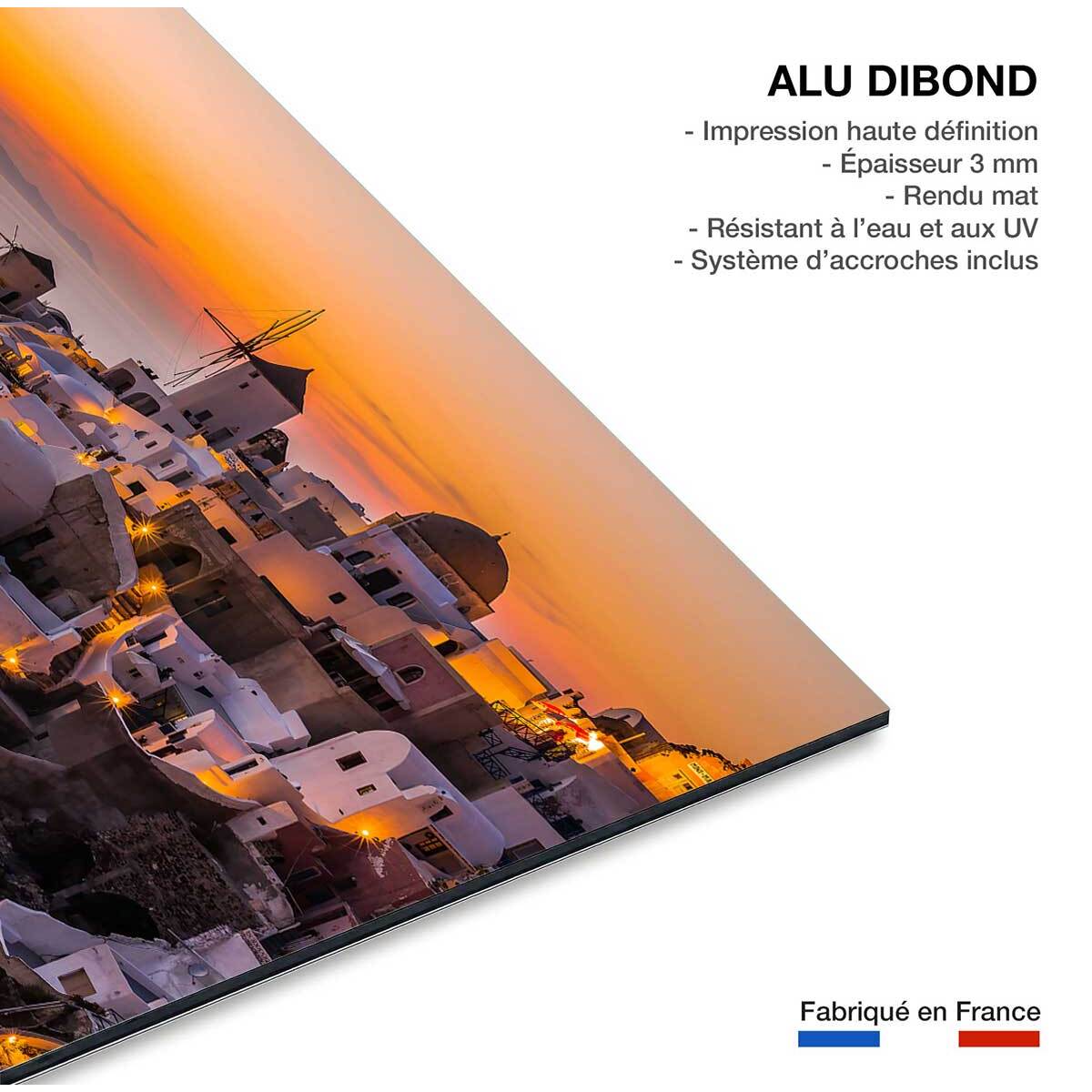 Tableau santorini by night Tableau alu Dibond