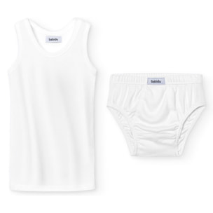 Conj. Comunion Niño Tirante Sport/Slip Desagujado Blanco Talla 10