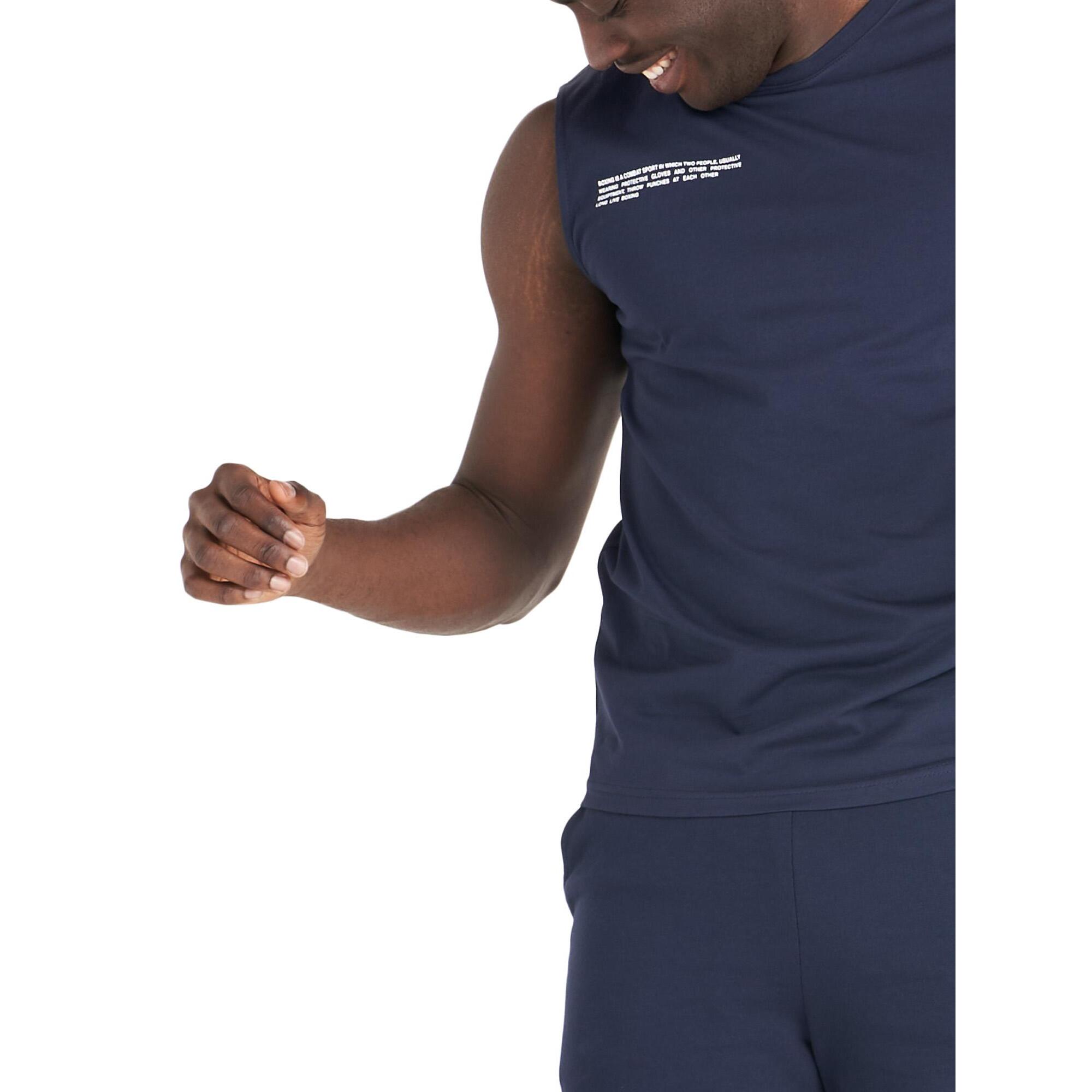 T-shirt smanicata in cotone organico da uomo Minimal