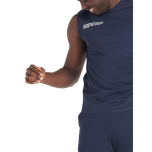 T-shirt smanicata in cotone organico da uomo Minimal