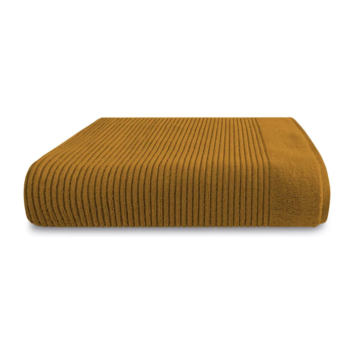 Drap de bain pur coton 575 g/m² uni jaune Vitae ocre