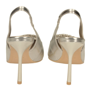 Décolleté sling back Donna Tata Italia Argentato