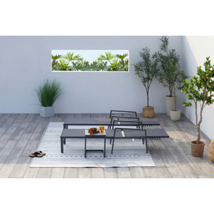 Lot de 2 transats et une table d'appoint gris  SITGES