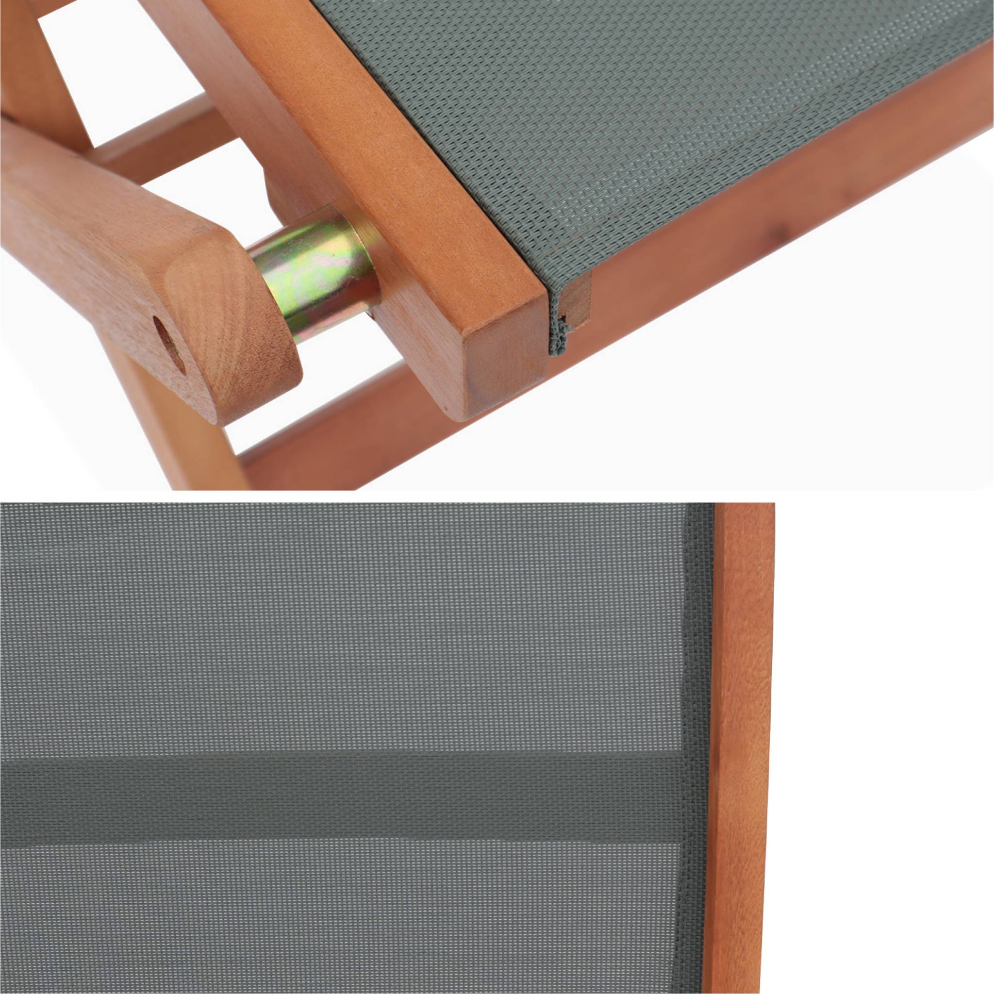 Chaise de jardin pliante bois d'eucalyptus (lot de 2) ALMERIA