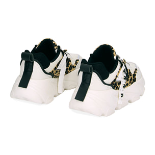 Sneakers bianco leopardate
