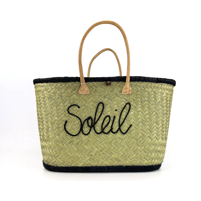 Panier artisanal de Madagascar - Soleil GM Noir