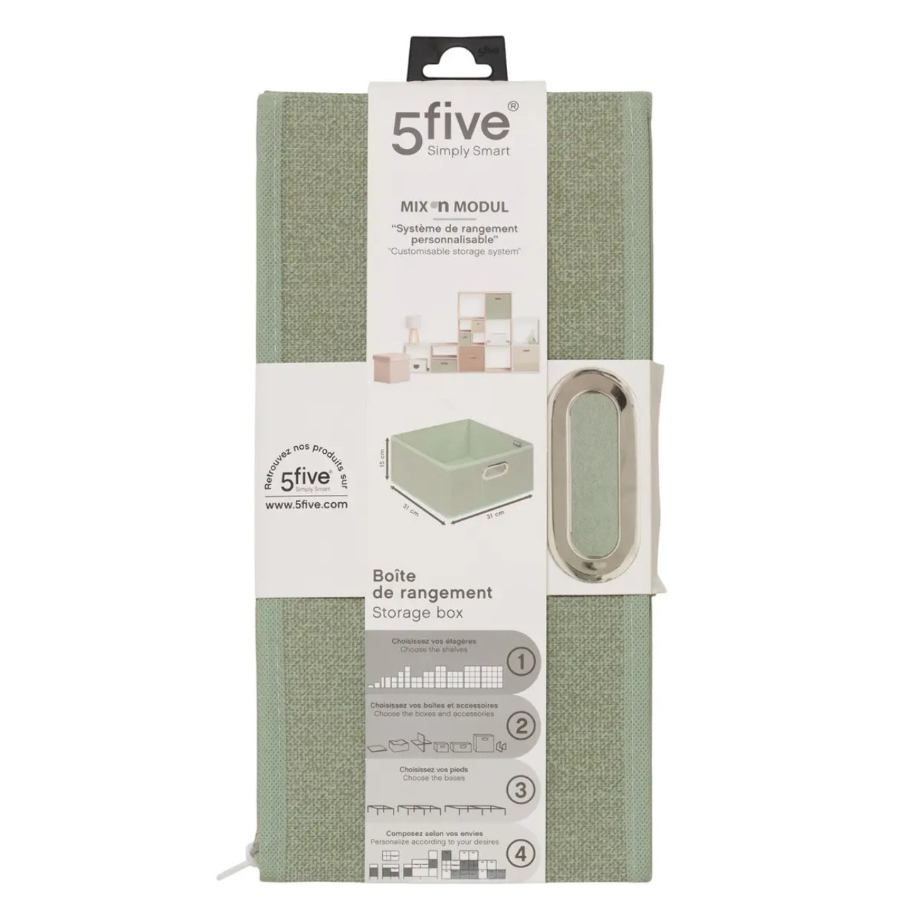 Boîte de rangement "Mix 'n' Modul" vert clair 31x15cm