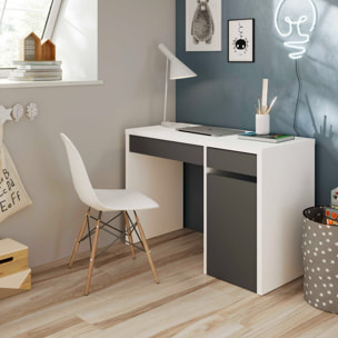 Mesa De Escritorio Reversible Mia 75x108x50 Cm Antracita Blanco Artik