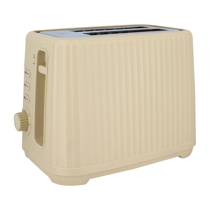 Grille pain 2 tranche crème strié