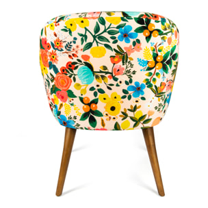 Poltrona Excelsa Fiori Frida poliestere e legno 70,5x65x83 cm multicolore