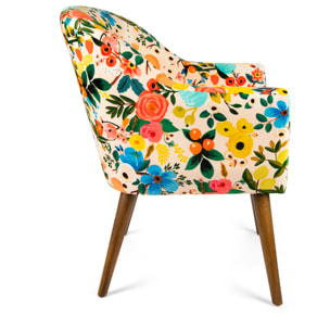 Poltrona Excelsa Fiori Frida poliestere e legno 70,5x65x83 cm multicolore